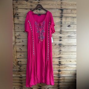Roman’s Fuchsia Pink Dress w/embroidery